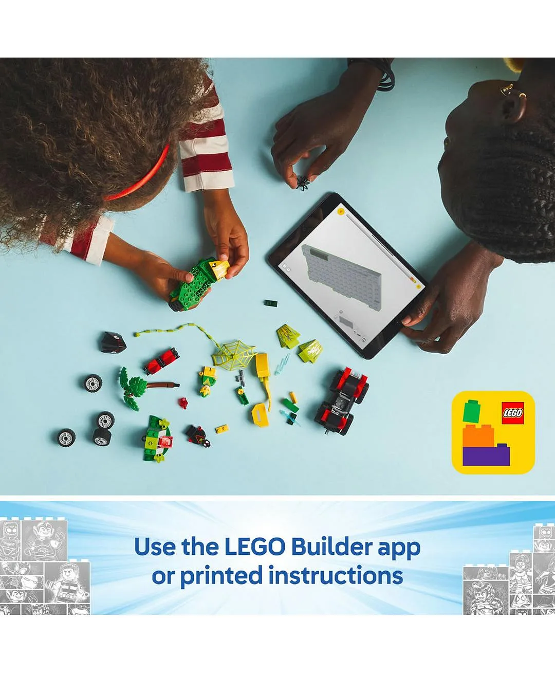 مجموعة بناء مطاردة مركبات سبين والديناصور إلكترو 11198 من سبايدي وأصدقاؤه المذهلون من LEGO® Marvel - 124 قطعة - الصورة 8