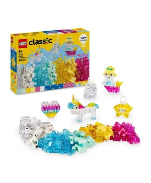 الصندوق السحري الشفّاف من ليغو® كلاسيك، لعبة مكعبات بناء ملوّنة مصمّمة للعب الإبداعي 11040 - 340 قطعة