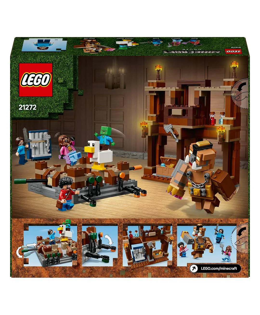 لعبة هواة الألعاب حلبة القتال بقصر الغابة من ليغو® Minecraft® مع شخصيات الحشود، هدية للصغار 21272 - 491 قطعة - الصورة 3