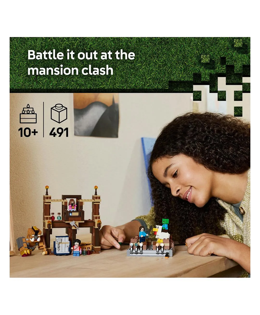 لعبة هواة الألعاب حلبة القتال بقصر الغابة من ليغو® Minecraft® مع شخصيات الحشود، هدية للصغار 21272 - 491 قطعة - الصورة 4