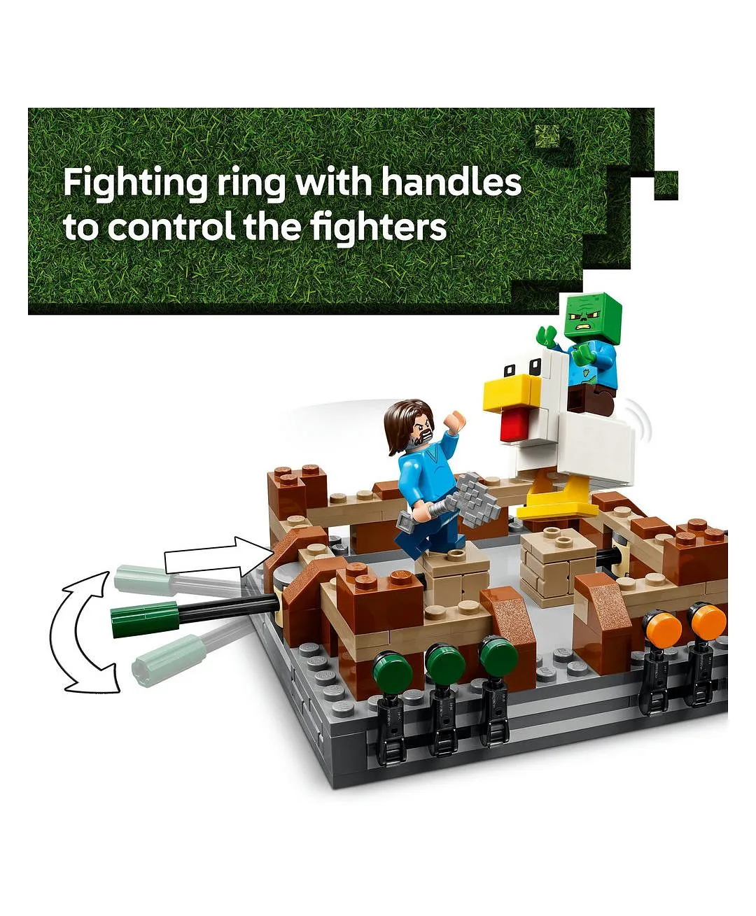 لعبة هواة الألعاب حلبة القتال بقصر الغابة من ليغو® Minecraft® مع شخصيات الحشود، هدية للصغار 21272 - 491 قطعة - الصورة 5