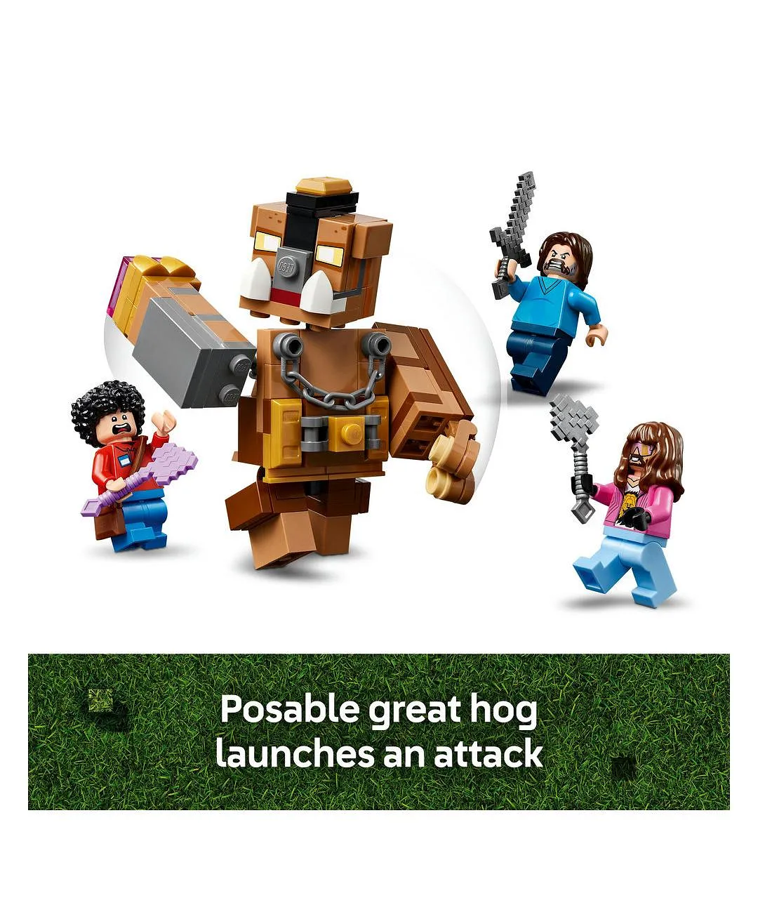 لعبة هواة الألعاب حلبة القتال بقصر الغابة من ليغو® Minecraft® مع شخصيات الحشود، هدية للصغار 21272 - 491 قطعة - الصورة 6