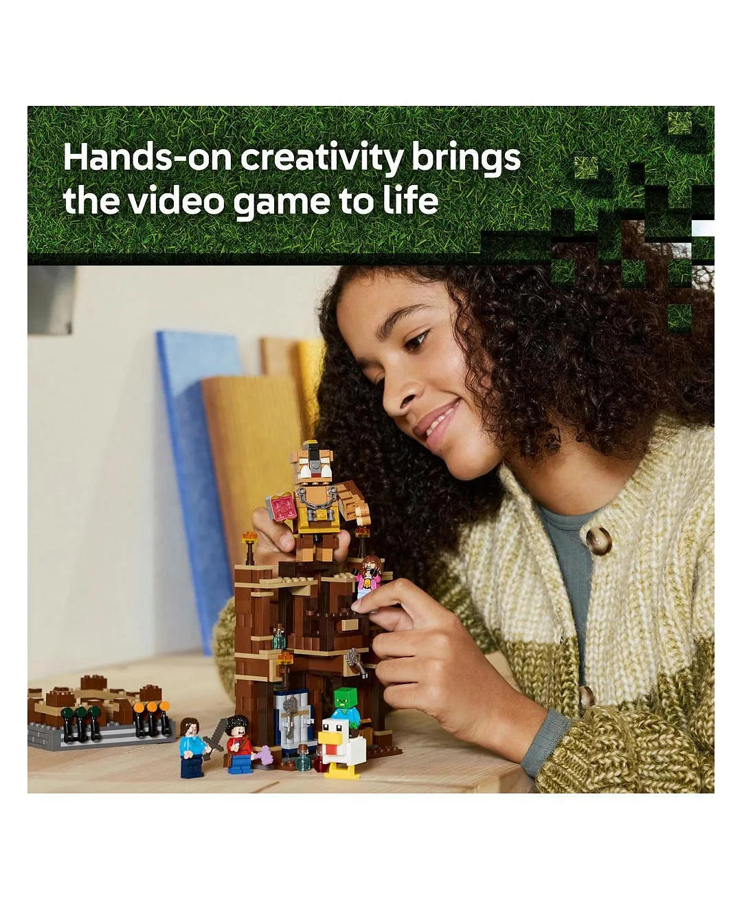 لعبة هواة الألعاب حلبة القتال بقصر الغابة من ليغو® Minecraft® مع شخصيات الحشود، هدية للصغار 21272 - 491 قطعة - الصورة 7