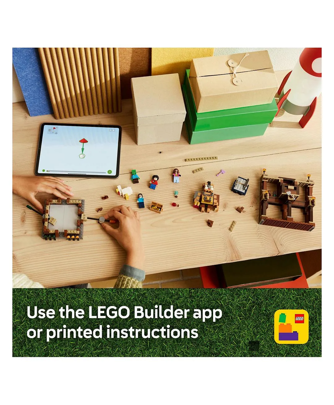 لعبة هواة الألعاب حلبة القتال بقصر الغابة من ليغو® Minecraft® مع شخصيات الحشود، هدية للصغار 21272 - 491 قطعة - الصورة 8