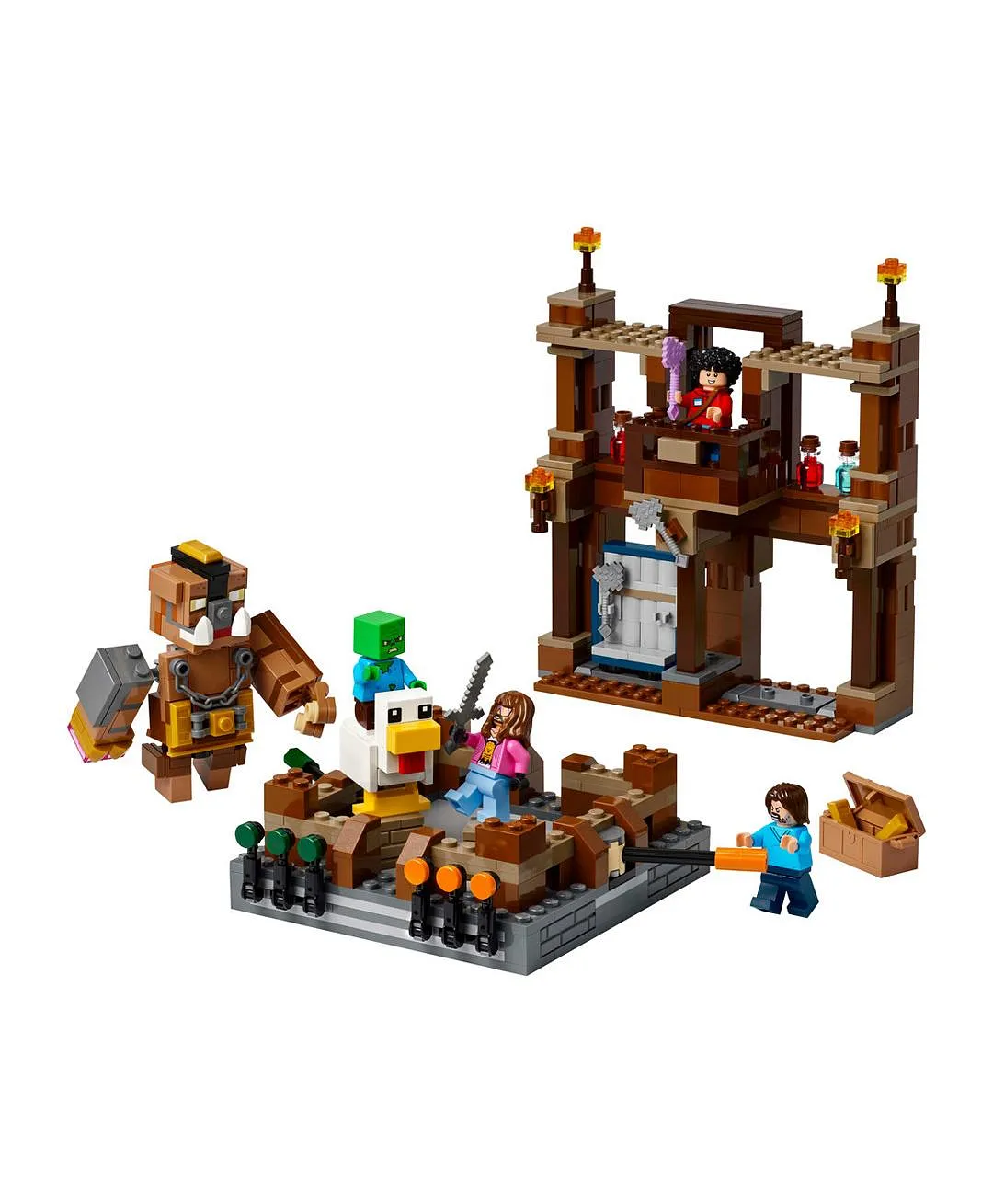 لعبة هواة الألعاب حلبة القتال بقصر الغابة من ليغو® Minecraft® مع شخصيات الحشود، هدية للصغار 21272 - 491 قطعة - الصورة 10