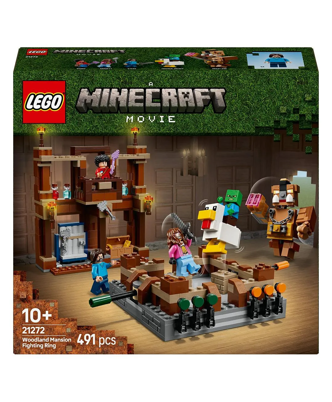 لعبة هواة الألعاب حلبة القتال بقصر الغابة من ليغو® Minecraft® مع شخصيات الحشود، هدية للصغار 21272 - 491 قطعة - الصورة 11