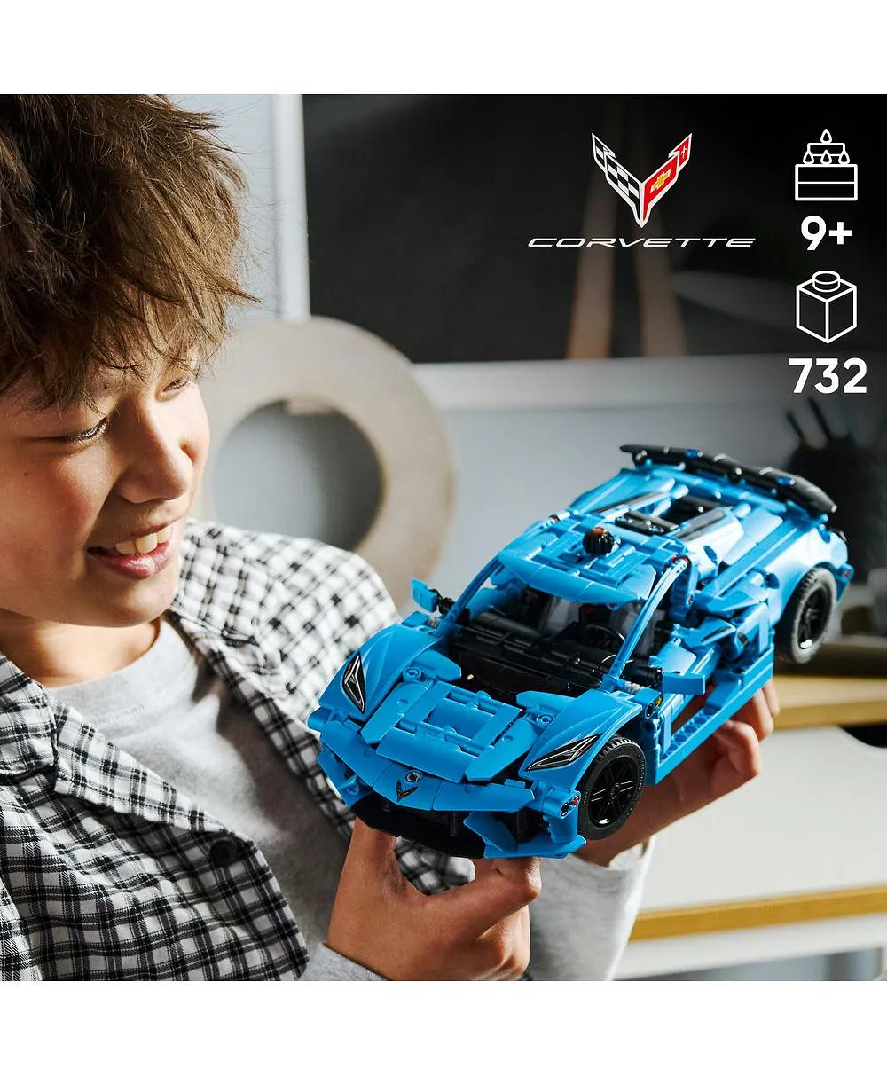 مركبة لعبة للأطفال مجموعة نموذج سيارة Chevrolet Corvette Stingray الزرقاء 42217 من ليغو® Technic - 732 قطعة - الصورة 3