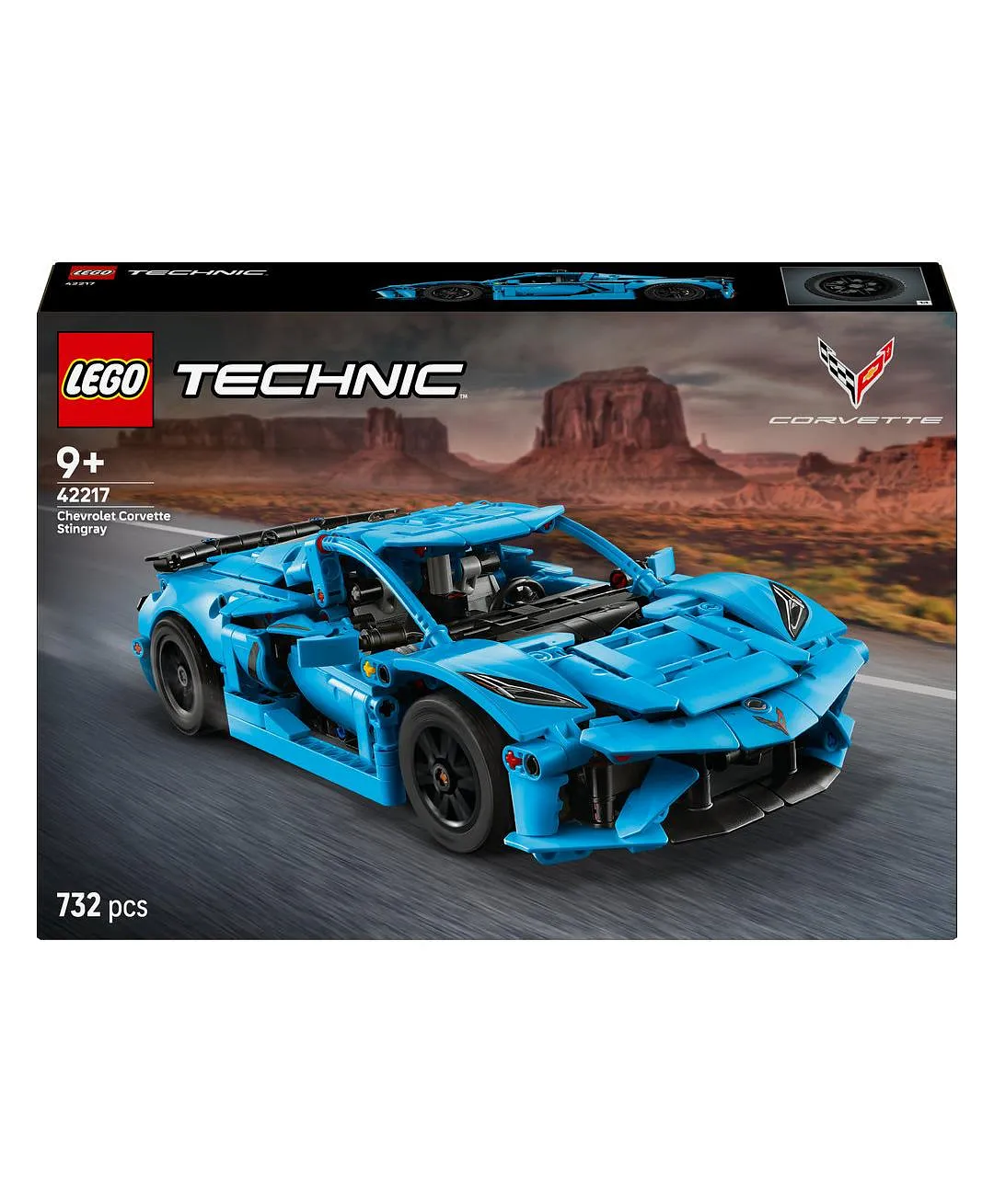 مركبة لعبة للأطفال مجموعة نموذج سيارة Chevrolet Corvette Stingray الزرقاء 42217 من ليغو® Technic - 732 قطعة - الصورة 10