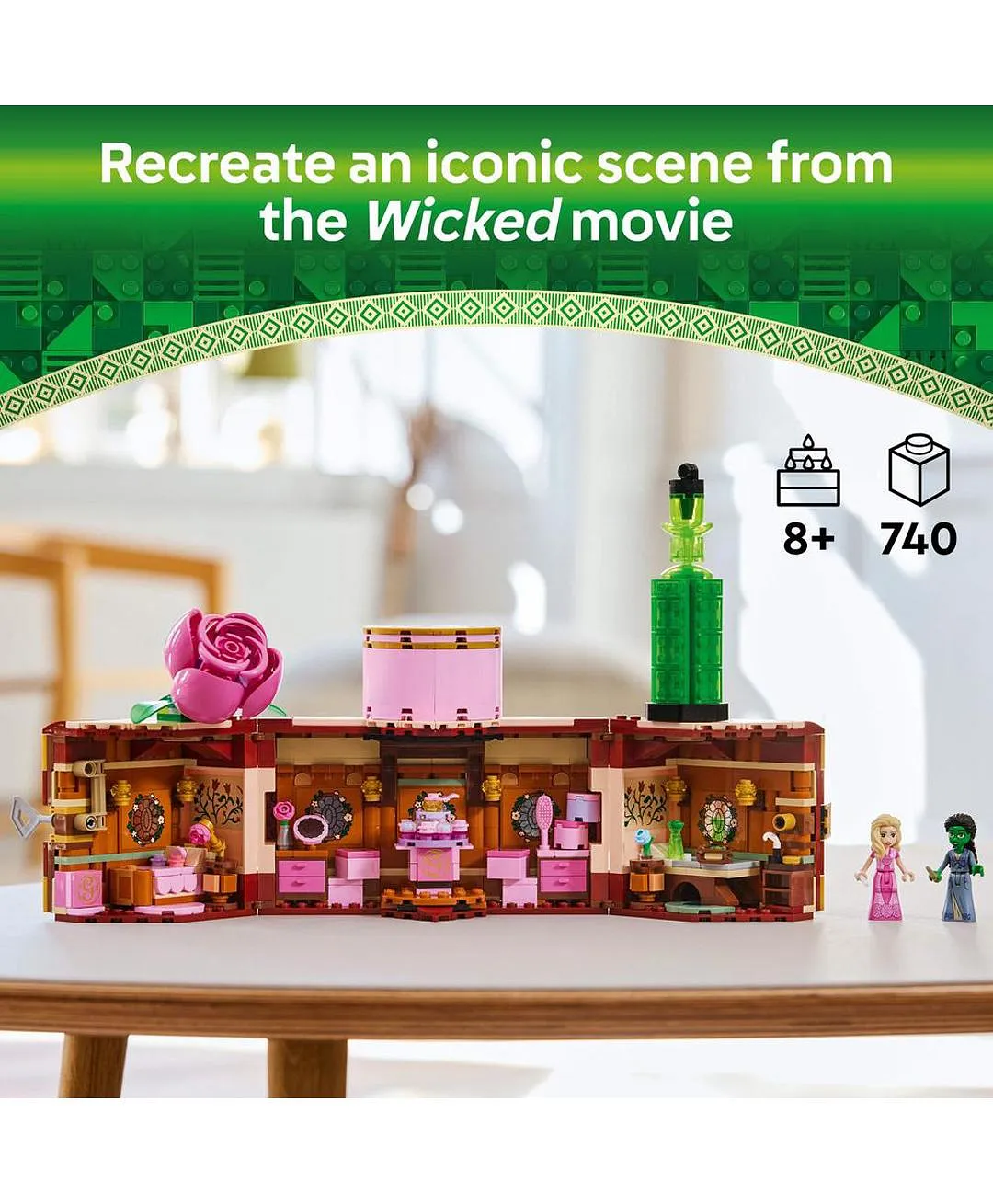 نموذج لعبة قابل للتجميع مسكن غليندا وإلفابا 75683 من LEGO® Wicked - الصورة 3