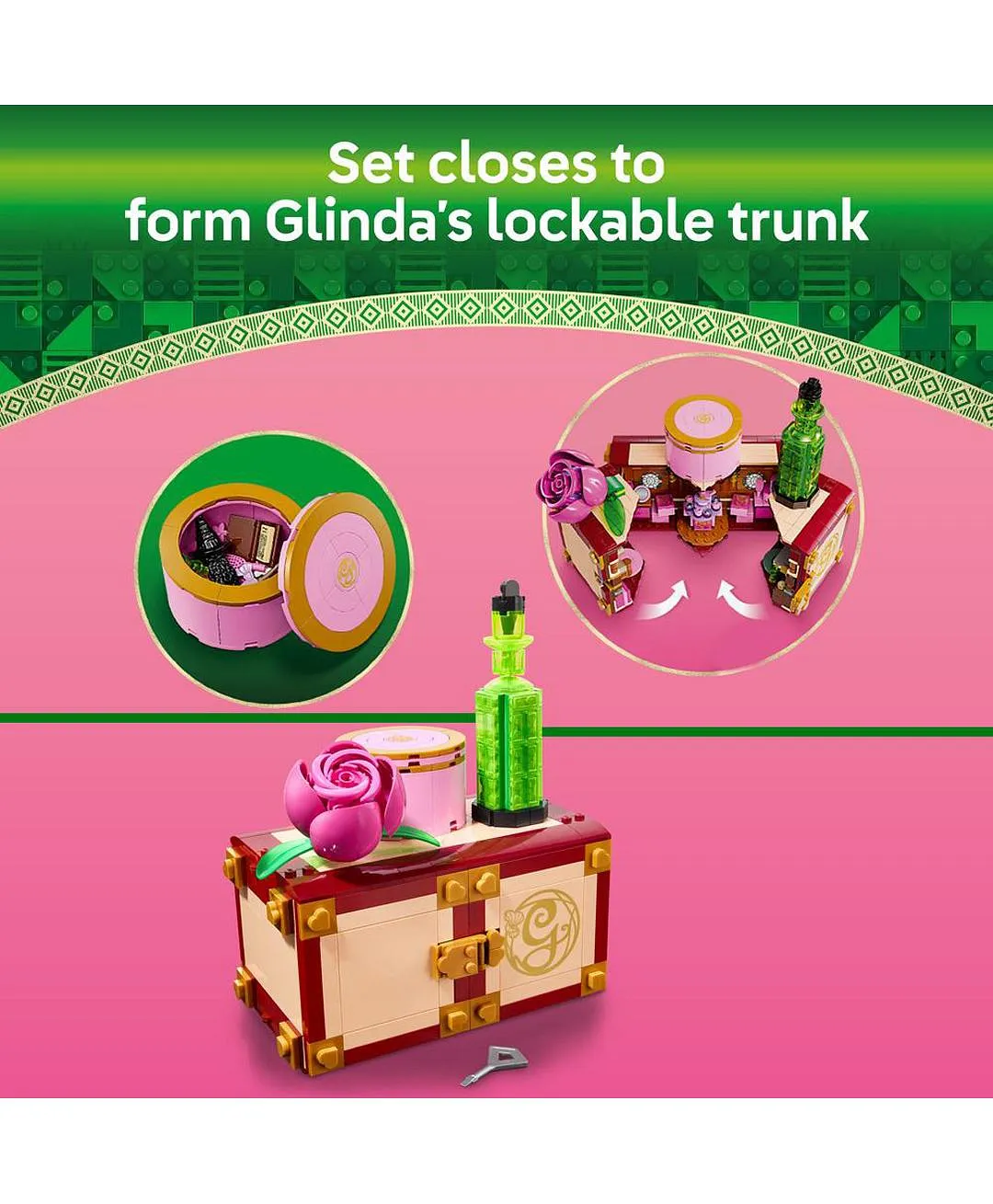 نموذج لعبة قابل للتجميع مسكن غليندا وإلفابا 75683 من LEGO® Wicked - الصورة 4