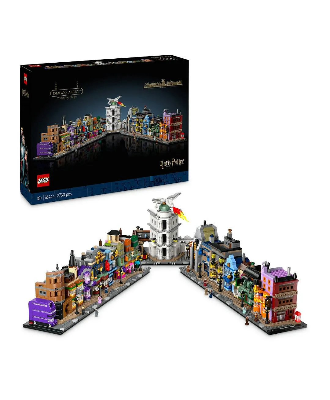 متاجر السحر في زقاق دياغون™ من ليغو® Harry Potter™، مجموعة ساحر للبالغين، نموذج عرض سحري 76444 - 2750 قطعة