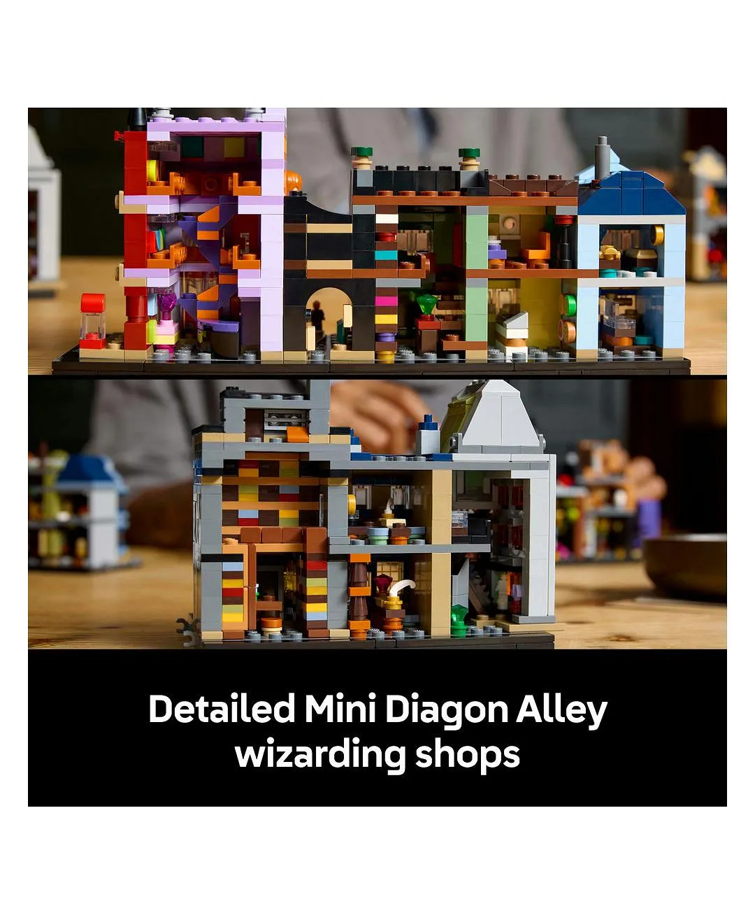 متاجر السحر في زقاق دياغون™ من ليغو® Harry Potter™، مجموعة ساحر للبالغين، نموذج عرض سحري 76444 - 2750 قطعة - الصورة 6