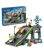 مجموعة سباق الجاذبية اللعبة بلا حدود: مسار منحدر سيارة السباق من ليغو® سيتي مع شخصيتي سائق 60460 - 436 قطعة