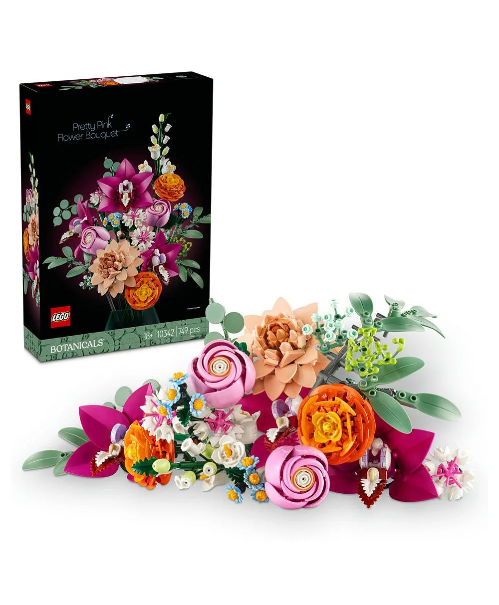 ديكور الزهور باقة الزهور الوردية الجميلة من ليغو® Botanicals، مجموعة بناء هدية مستوحاة من الطبيعة للبالغين 10342 - 749 قطعة