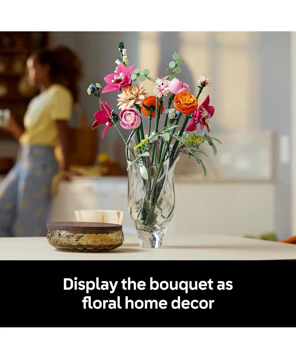 ديكور الزهور باقة الزهور الوردية الجميلة من ليغو® Botanicals، مجموعة بناء هدية مستوحاة من الطبيعة للبالغين 10342 - 749 قطعة - الصورة 7