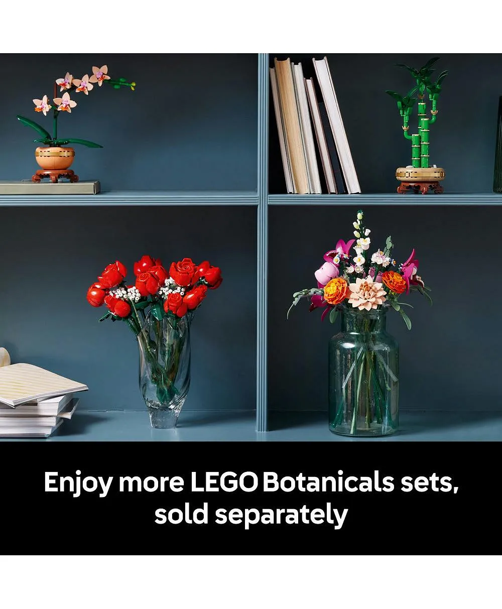 ديكور الزهور باقة الزهور الوردية الجميلة من ليغو® Botanicals، مجموعة بناء هدية مستوحاة من الطبيعة للبالغين 10342 - 749 قطعة - الصورة 8