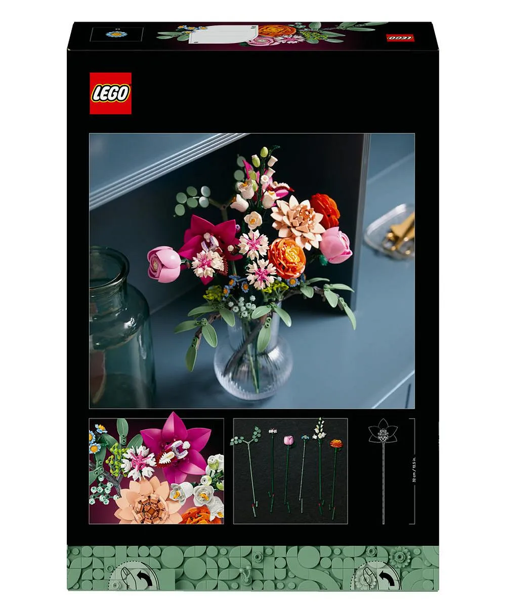 ديكور الزهور باقة الزهور الوردية الجميلة من ليغو® Botanicals، مجموعة بناء هدية مستوحاة من الطبيعة للبالغين 10342 - 749 قطعة - الصورة 11