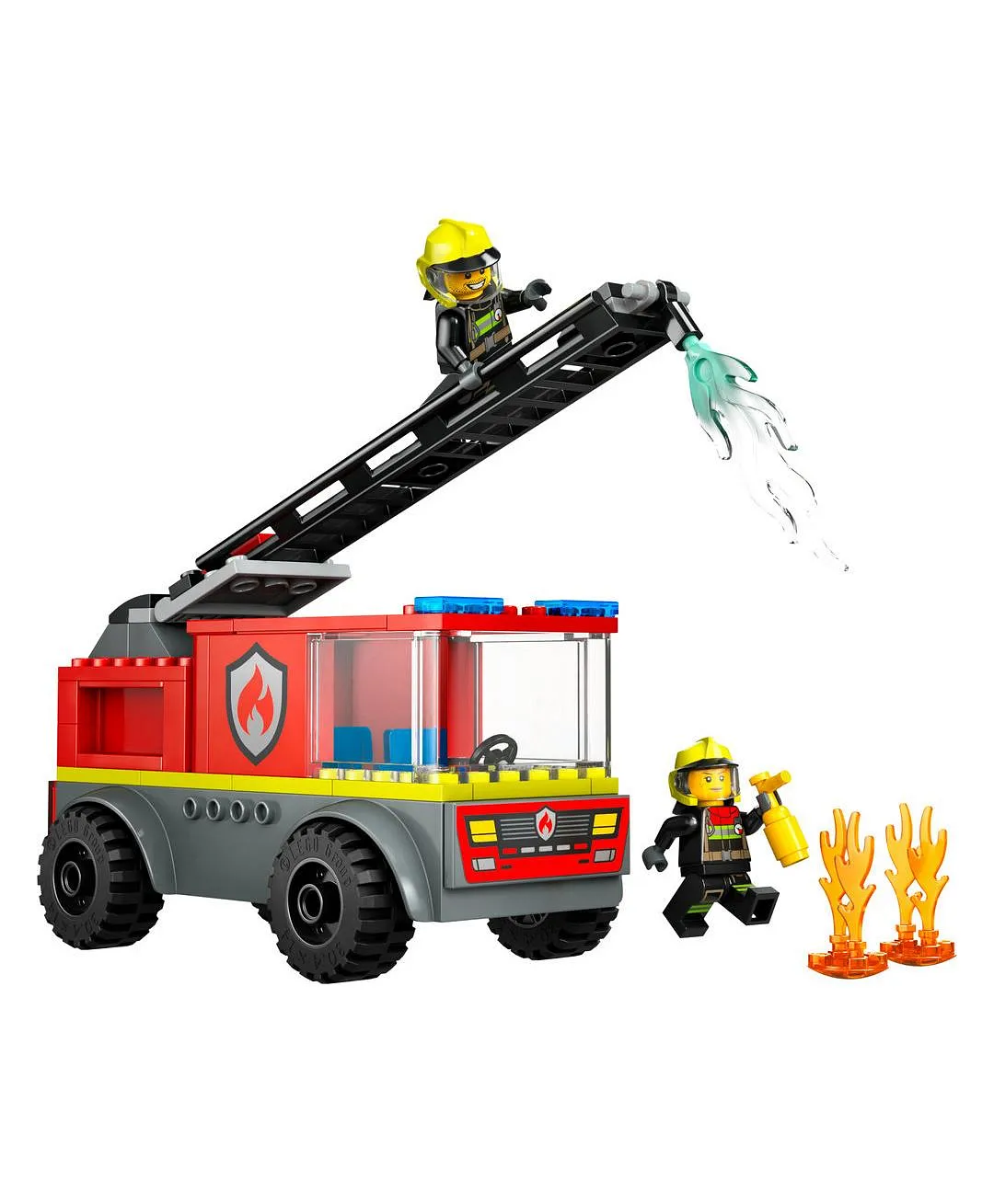 شاحنة إطفاء مع سلّم من ليغو® سيتي، هدية لعبة مركبة رجل الإطفاء للأطفال بعمر 4 سنوات أو أكثر 60463 - 82 قطعة - الصورة 9