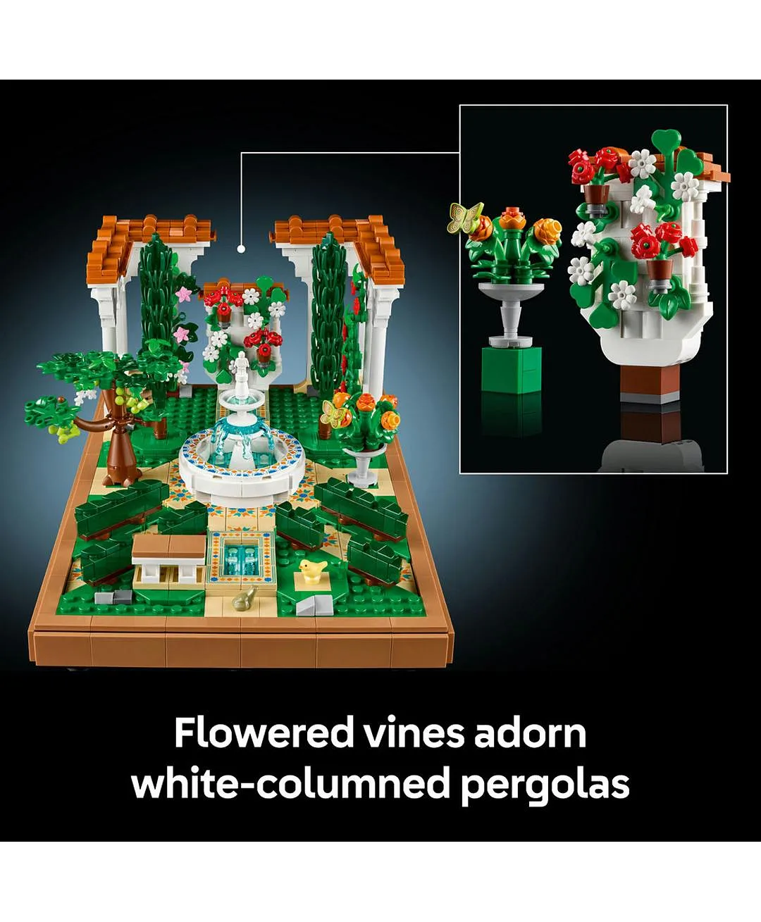 قطعة عرض حديقة النافورة من ليغو® أيكونز، مجموعة بناء ديكور منزلي ومكتبي للبالغين 10359 - 1302 قطعة - الصورة 6