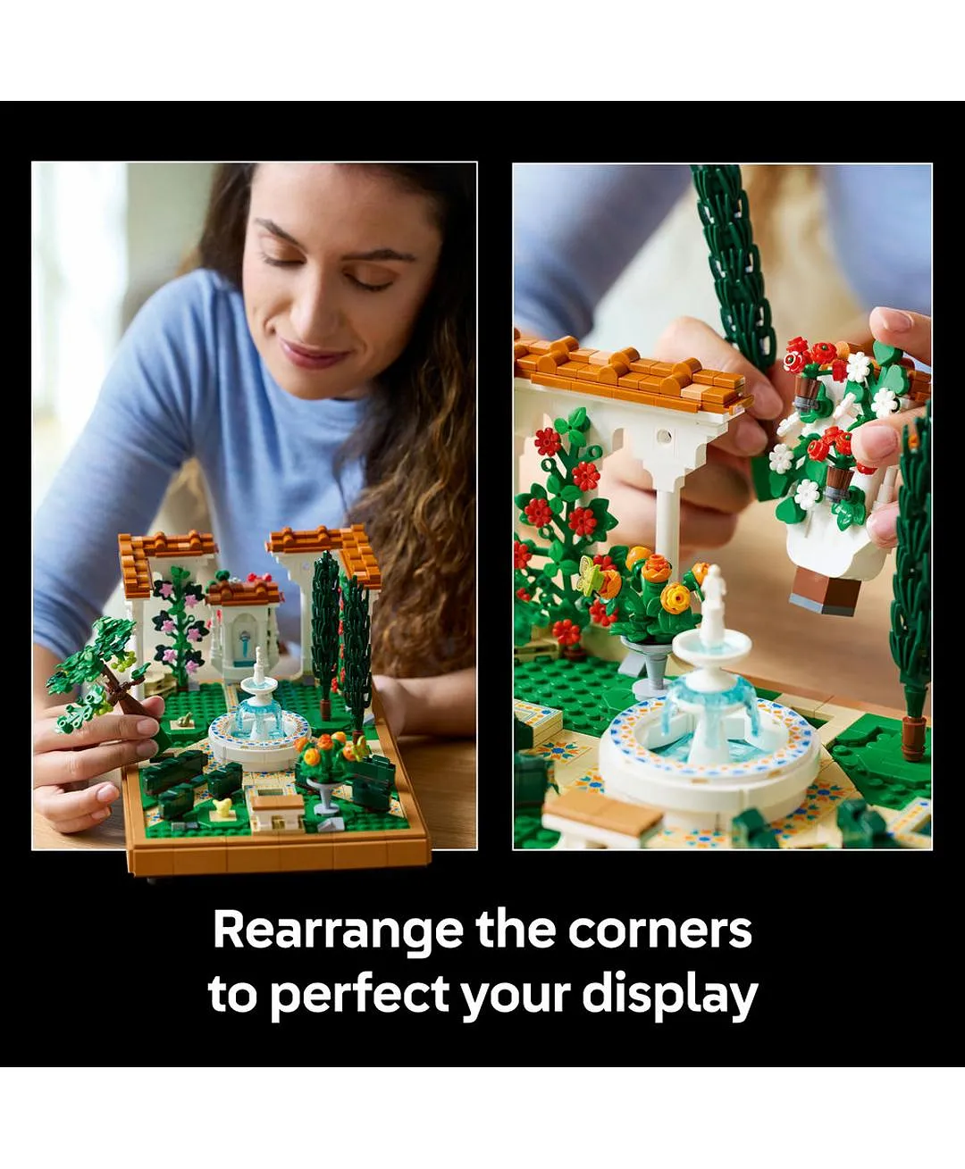 قطعة عرض حديقة النافورة من ليغو® أيكونز، مجموعة بناء ديكور منزلي ومكتبي للبالغين 10359 - 1302 قطعة - الصورة 7