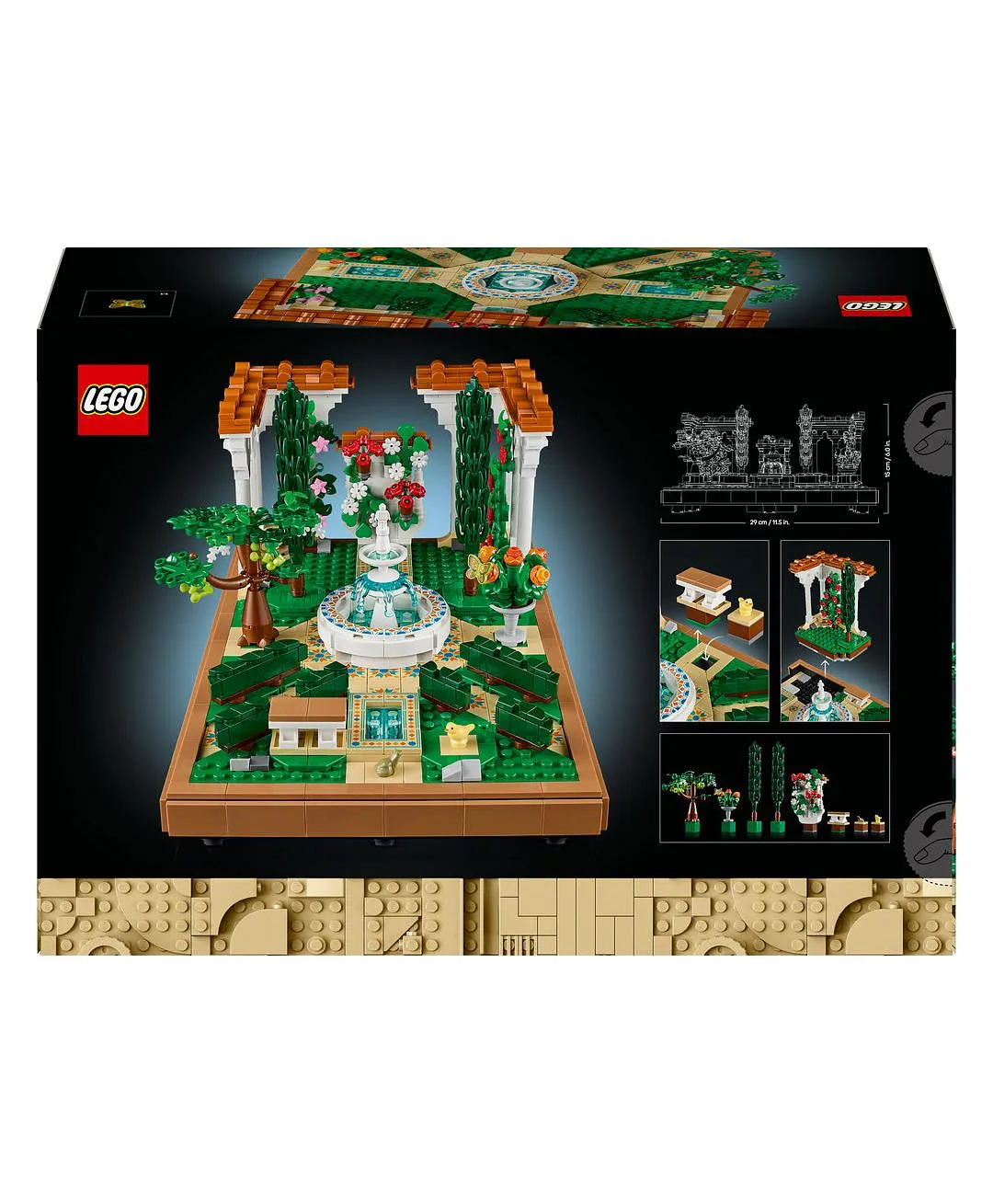 قطعة عرض حديقة النافورة من ليغو® أيكونز، مجموعة بناء ديكور منزلي ومكتبي للبالغين 10359 - 1302 قطعة - الصورة 11