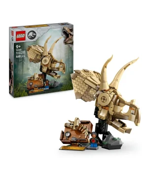 مجموعة نموذج حفريات الديناصورات: جمجمة ترايسيراتوبس من ليغو® Jurassic World، مجموعة بناء للعرض 76969 - 468 قطعة