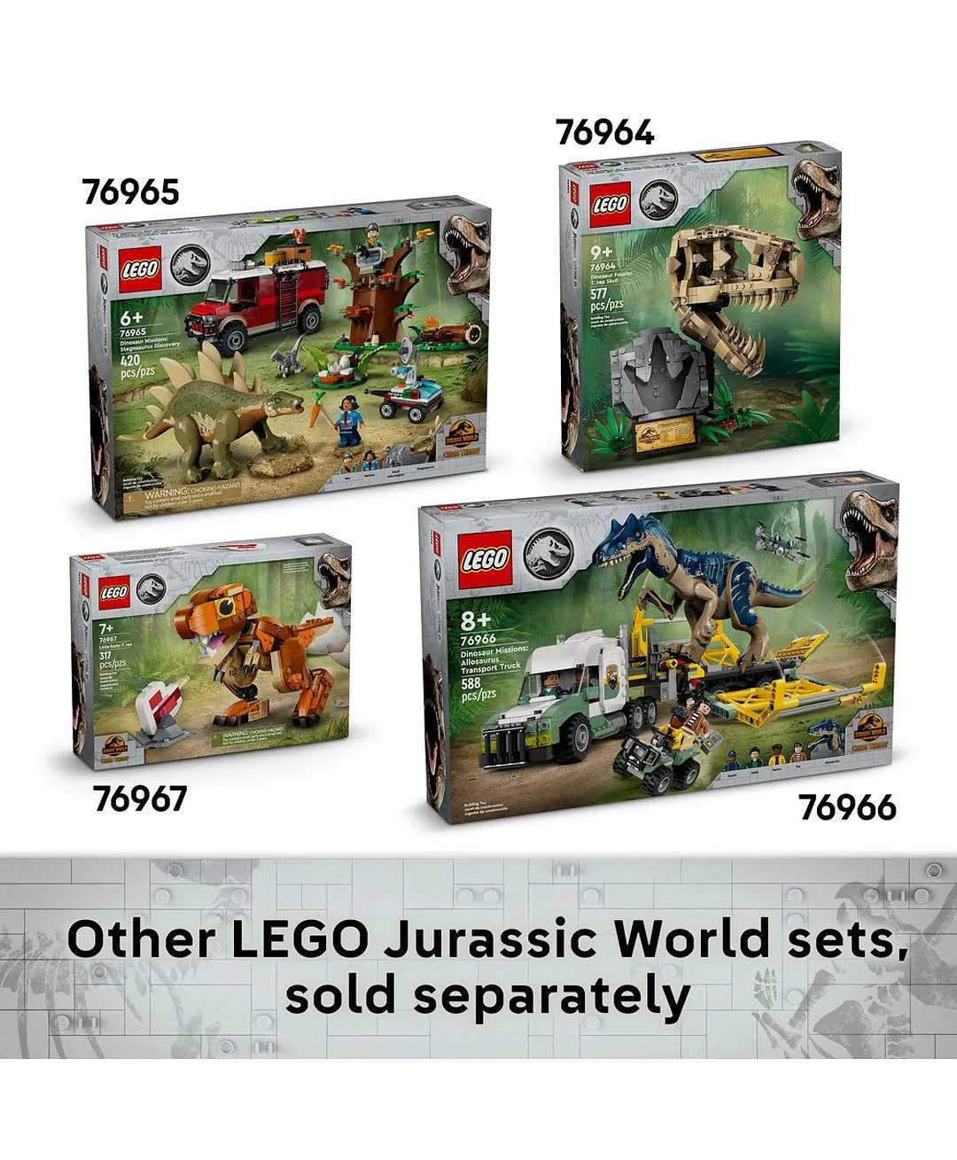 مجموعة نموذج حفريات الديناصورات: جمجمة ترايسيراتوبس من ليغو® Jurassic World، مجموعة بناء للعرض 76969 - 468 قطعة - الصورة 8