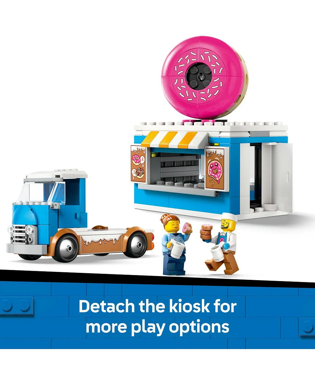مجموعة لعب الأطفال شاحنة الدونتس من ليغو® سيتي، لعبة مركبة بيع للصبيان والبنات بعمر 5 سنوات أو أكثر 60452 - 196 قطعة - الصورة 5