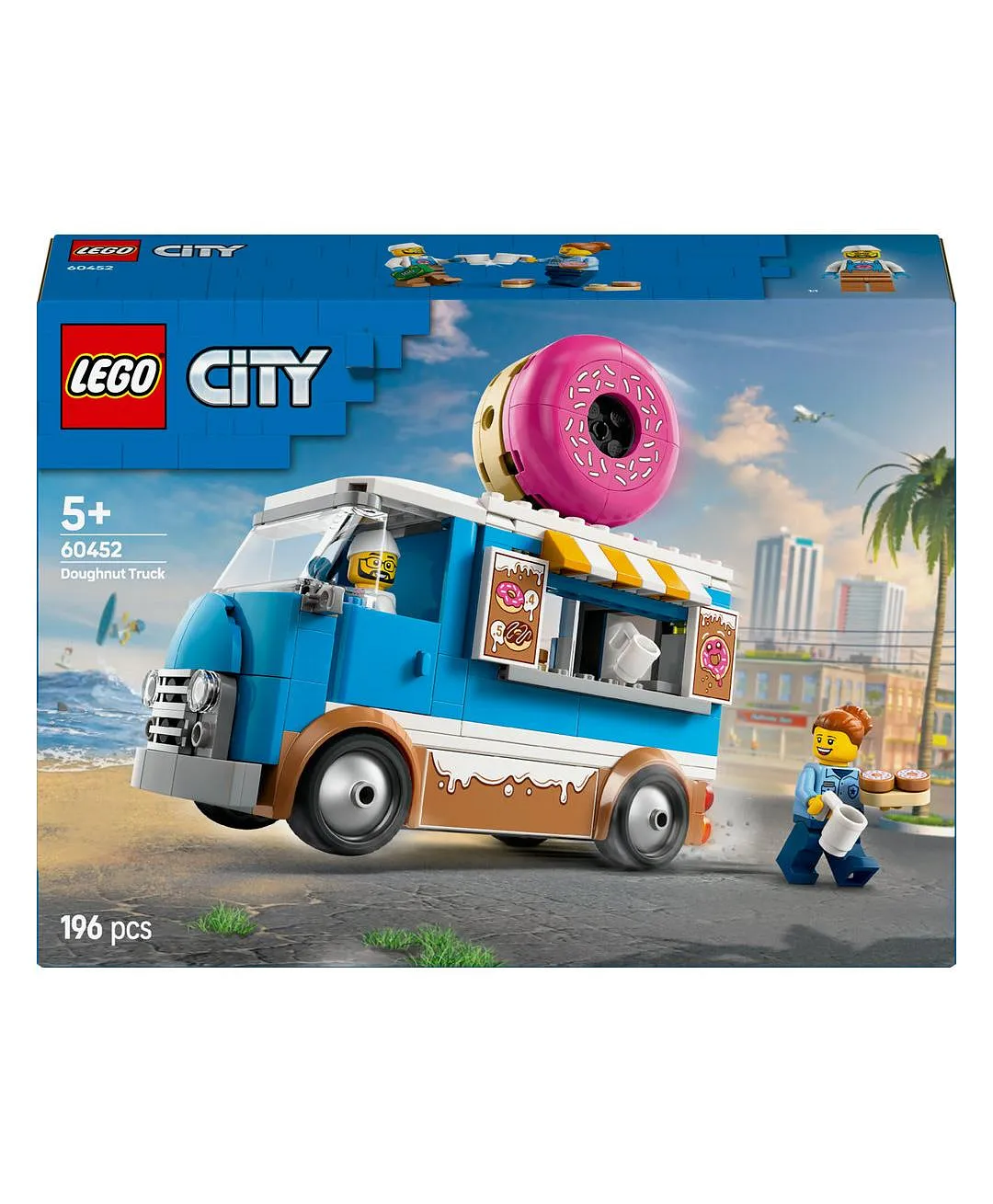 مجموعة لعب الأطفال شاحنة الدونتس من ليغو® سيتي، لعبة مركبة بيع للصبيان والبنات بعمر 5 سنوات أو أكثر 60452 - 196 قطعة - الصورة 10