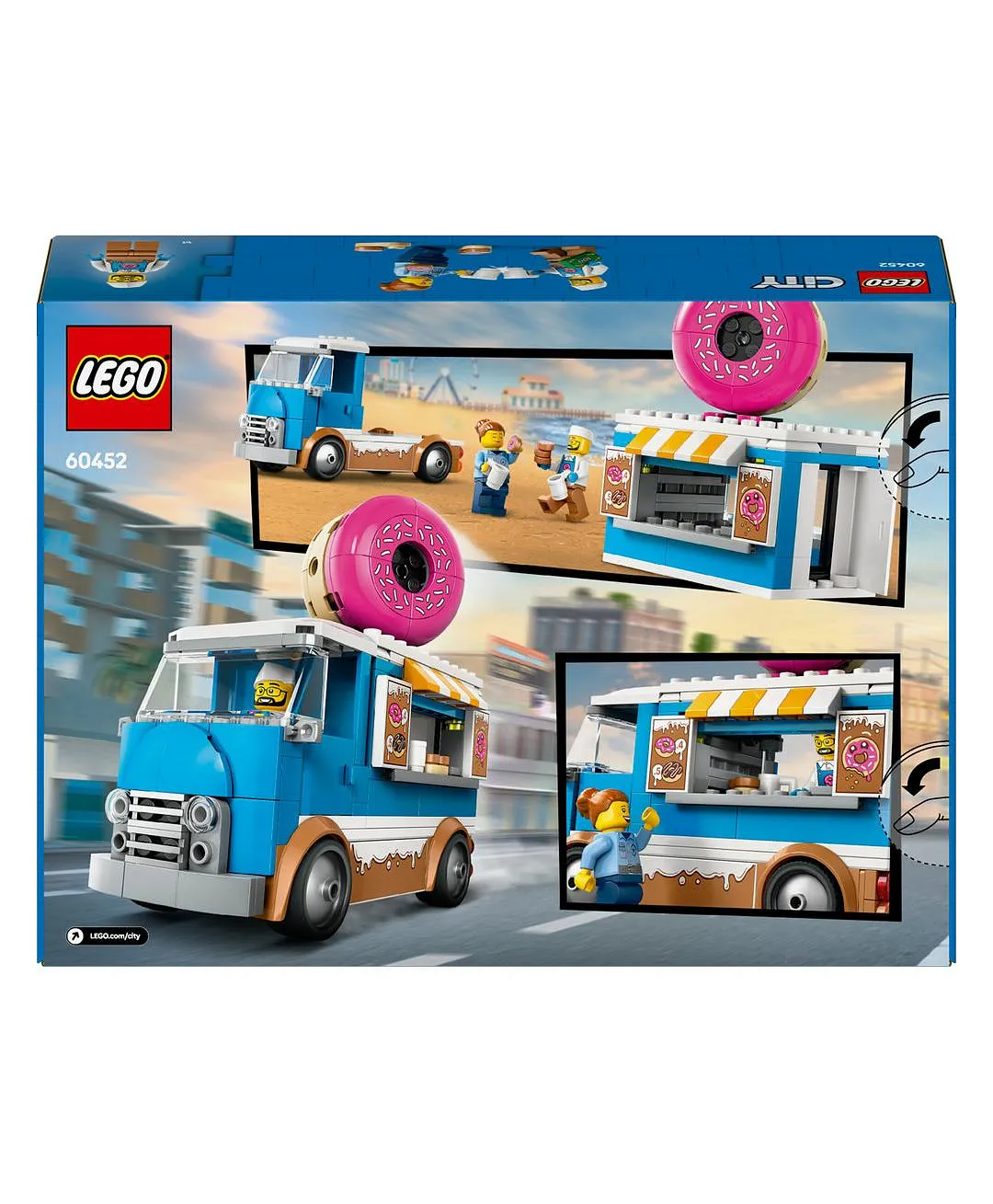 مجموعة لعب الأطفال شاحنة الدونتس من ليغو® سيتي، لعبة مركبة بيع للصبيان والبنات بعمر 5 سنوات أو أكثر 60452 - 196 قطعة - الصورة 11