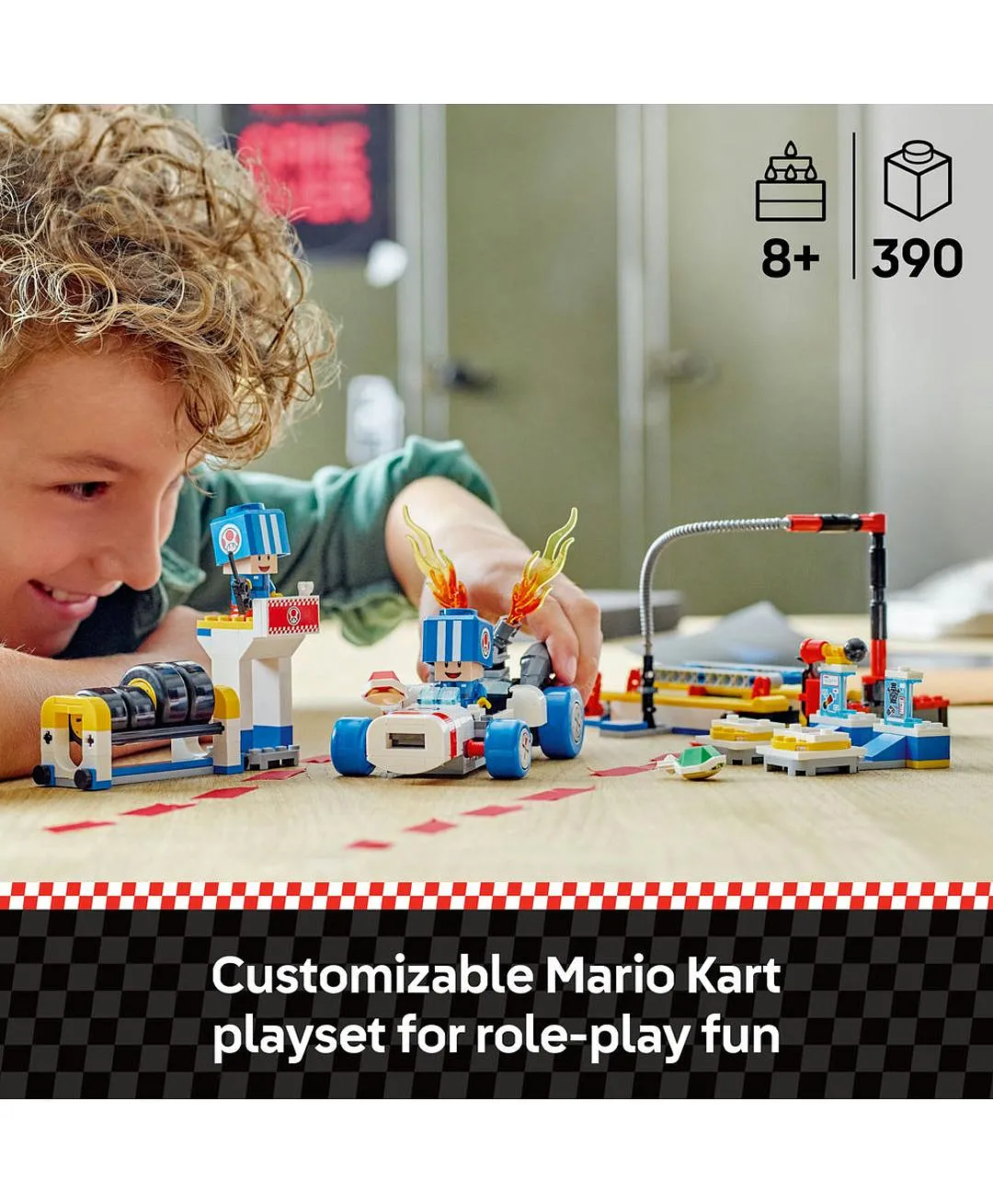 Mario Kart™ – مرآب Toad من LEGO® Super Mario™، هدية شخصية Nintendo®، لعبة قابلة للتخصيص 72035 - 390 قطعة - الصورة 3