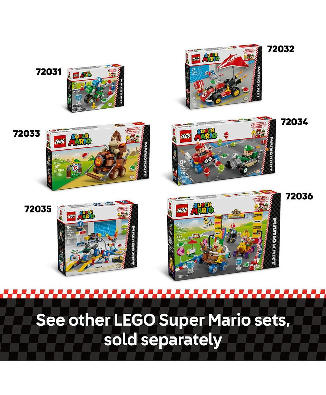 Mario Kart™ – مرآب Toad من LEGO® Super Mario™، هدية شخصية Nintendo®، لعبة قابلة للتخصيص 72035 - 390 قطعة - الصورة 8