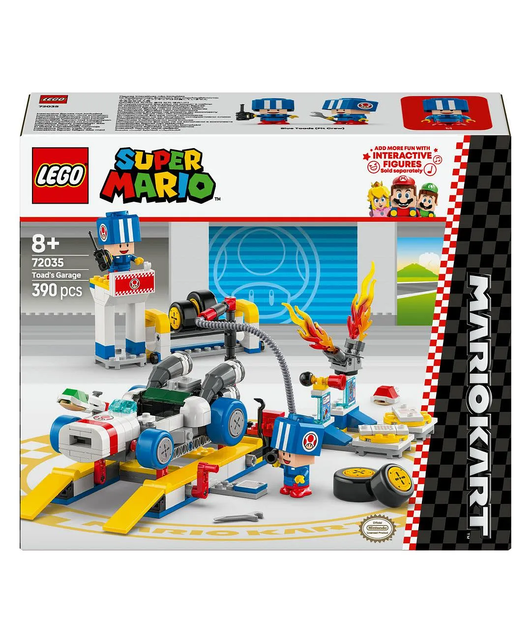 Mario Kart™ – مرآب Toad من LEGO® Super Mario™، هدية شخصية Nintendo®، لعبة قابلة للتخصيص 72035 - 390 قطعة - الصورة 10