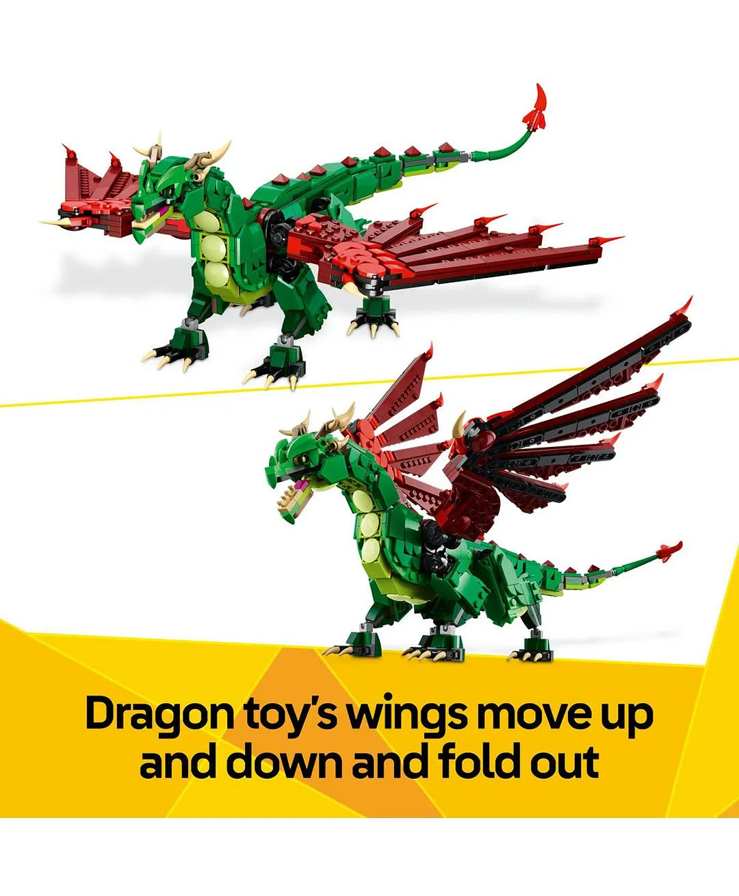 لعبة مخلوق تنّين العصور الوسطى من ليغو® كرييتور، يتحول إلى ثعبان بحر أو عنقاء 31161 - 715 قطعة - الصورة 6