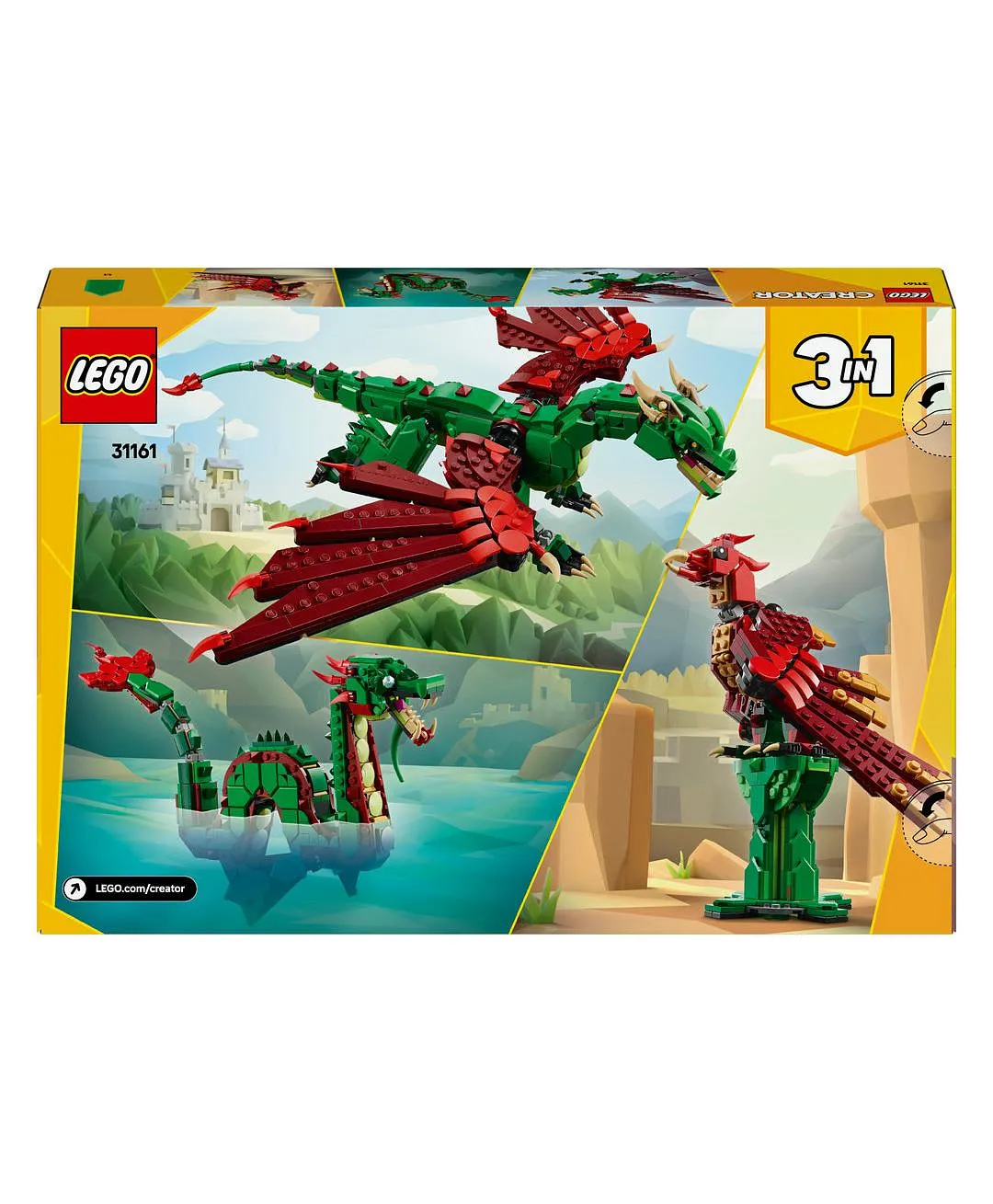 لعبة مخلوق تنّين العصور الوسطى من ليغو® كرييتور، يتحول إلى ثعبان بحر أو عنقاء 31161 - 715 قطعة - الصورة 11