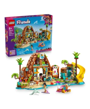 مجموعة بناء لعبة منتجع الشاطئ للإجازة العائلية من ليغو® فريندز، مجموعة لعب السفر مع حيوانات بحرية 42673 - 1140 قطعة