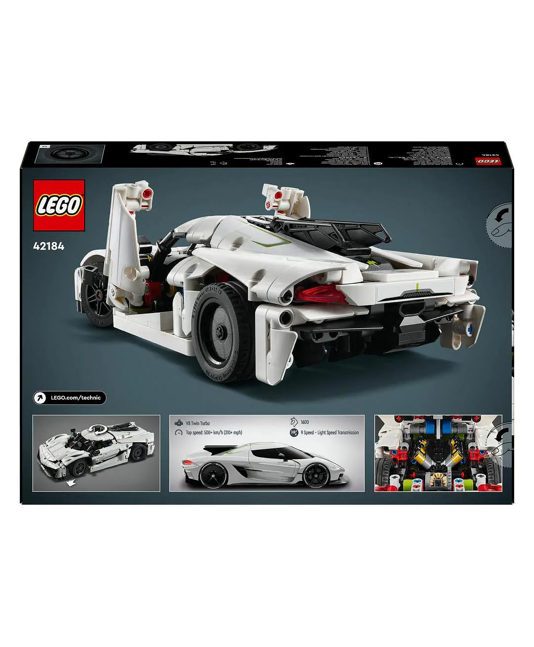 السيارة الخارقة البيضاء Koenigsegg Jesko Absolut 42184 من LEGO® Technic - الصورة 3