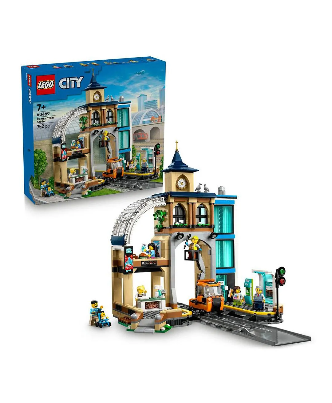 مجموعة محطة القطار المركزية من ليغو® سيتي لهواة ألعاب التشييد ومصغرات مركبات السكك الحديدية 60469 - 752 قطعة