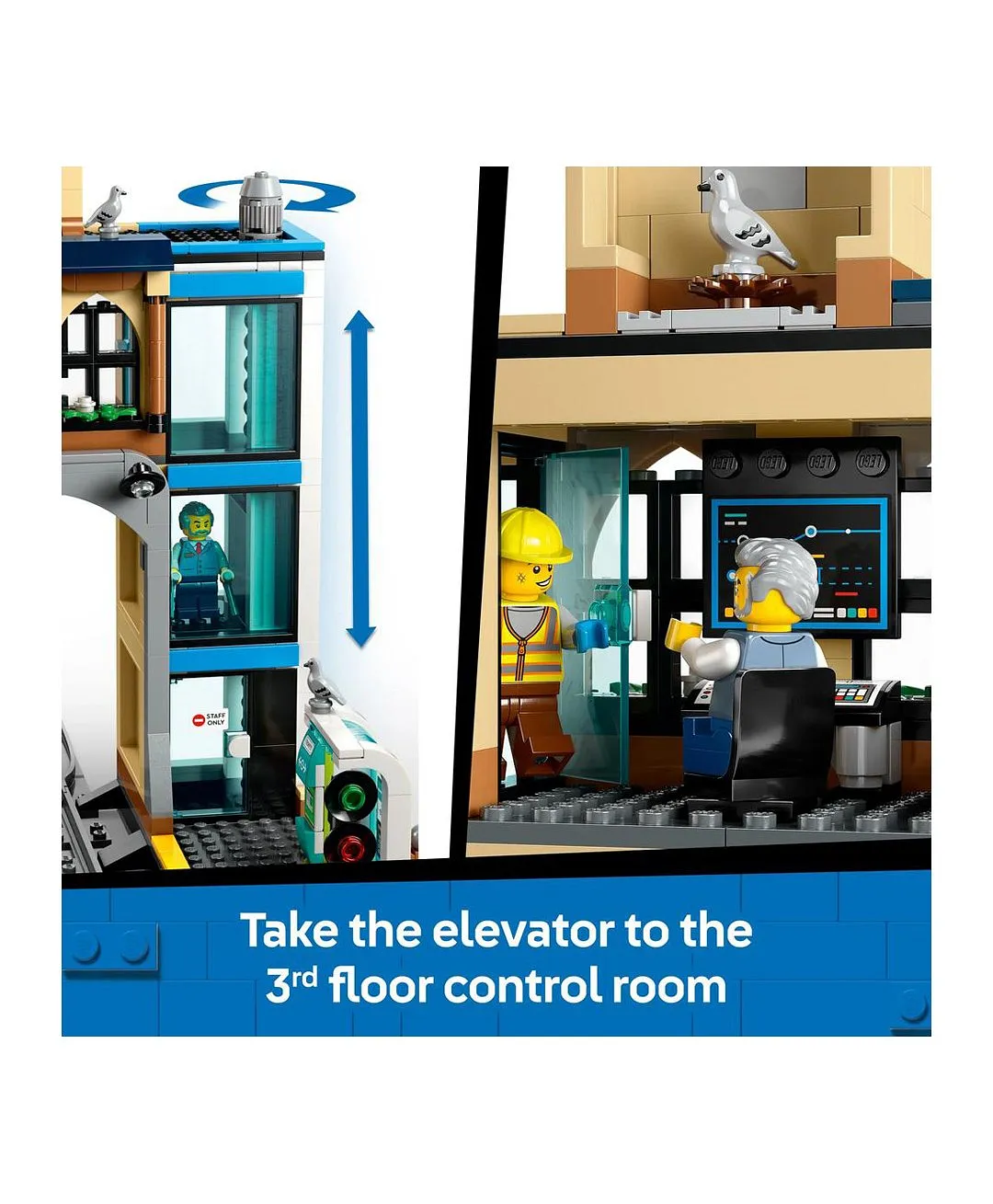 مجموعة محطة القطار المركزية من ليغو® سيتي لهواة ألعاب التشييد ومصغرات مركبات السكك الحديدية 60469 - 752 قطعة - الصورة 4