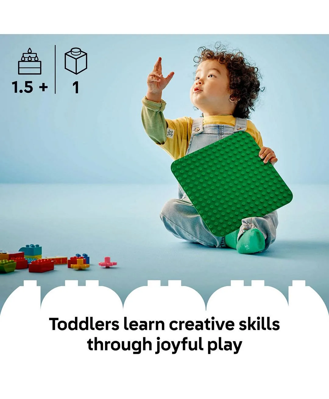 لعبة تشييد لوح البناء الأخضر 10460 من LEGO® DUPLO®، قاعدة عرض للأطفال تشجّع على اللعب الإبداعي - 1 قطعة - الصورة 4