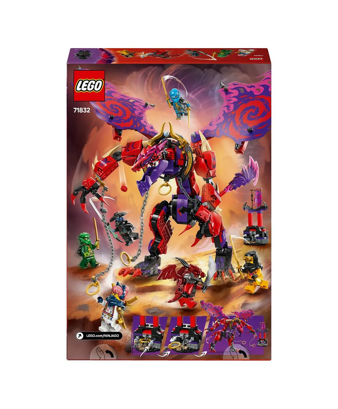 مجموعة لعبة النينجا تنّين الفوضى ثاندرفانغ من ليغو® NINJAGO®، مجموعة القتال مع 6 شخصيات صغيرة 71832 - 668 قطعة - الصورة 3