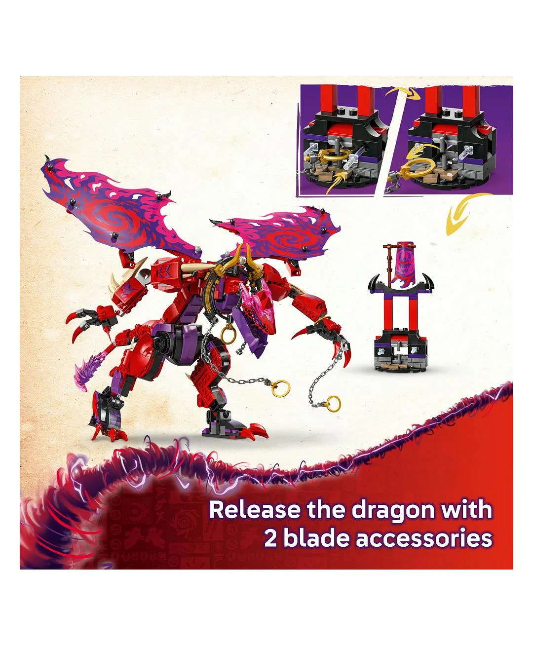 مجموعة لعبة النينجا تنّين الفوضى ثاندرفانغ من ليغو® NINJAGO®، مجموعة القتال مع 6 شخصيات صغيرة 71832 - 668 قطعة - الصورة 6