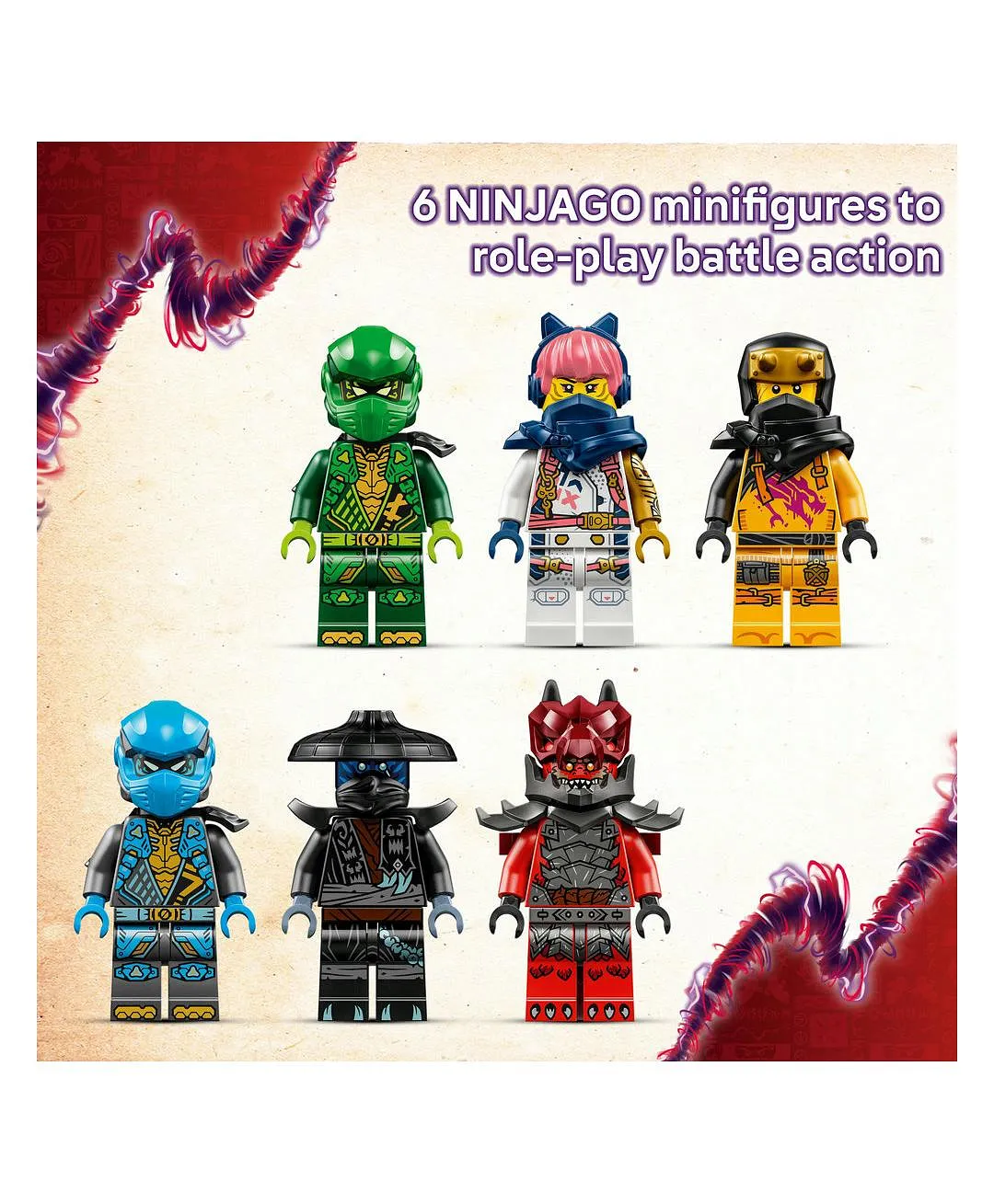 مجموعة لعبة النينجا تنّين الفوضى ثاندرفانغ من ليغو® NINJAGO®، مجموعة القتال مع 6 شخصيات صغيرة 71832 - 668 قطعة - الصورة 7