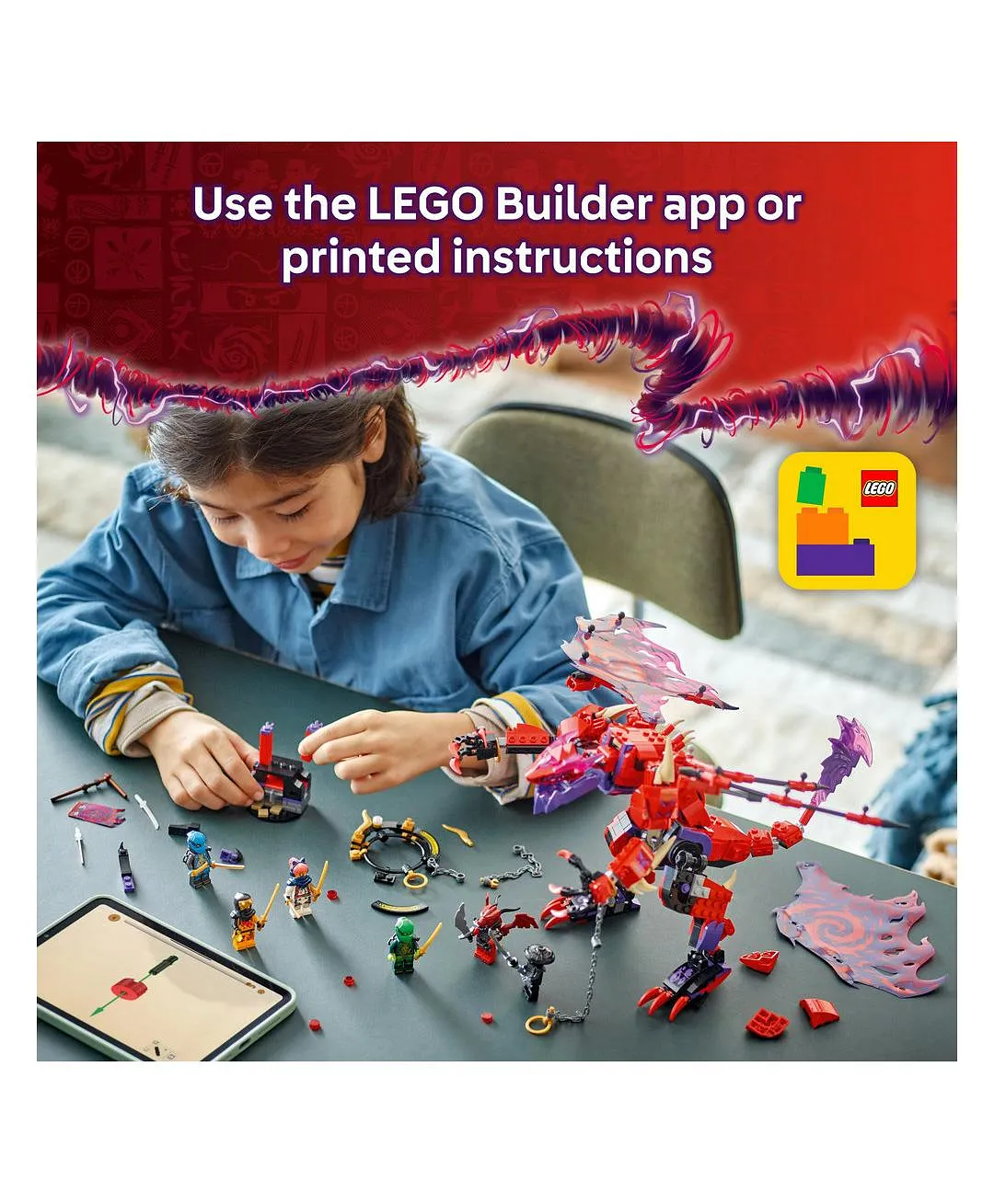 مجموعة لعبة النينجا تنّين الفوضى ثاندرفانغ من ليغو® NINJAGO®، مجموعة القتال مع 6 شخصيات صغيرة 71832 - 668 قطعة - الصورة 8