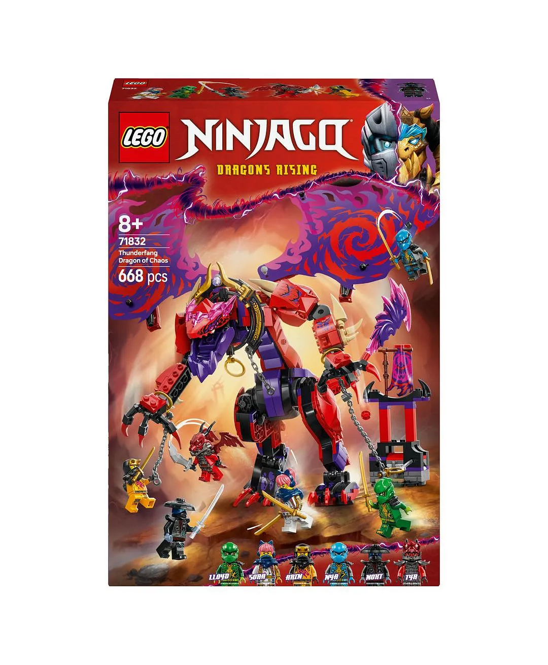 مجموعة لعبة النينجا تنّين الفوضى ثاندرفانغ من ليغو® NINJAGO®، مجموعة القتال مع 6 شخصيات صغيرة 71832 - 668 قطعة - الصورة 11
