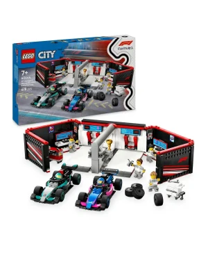 مجموعة لعبة مرآب F1®‎ وسيارات Mercedes-AMG وAlpine من ليغو® سيتي مع سيارتي سباق 60444 - 678 قطعة