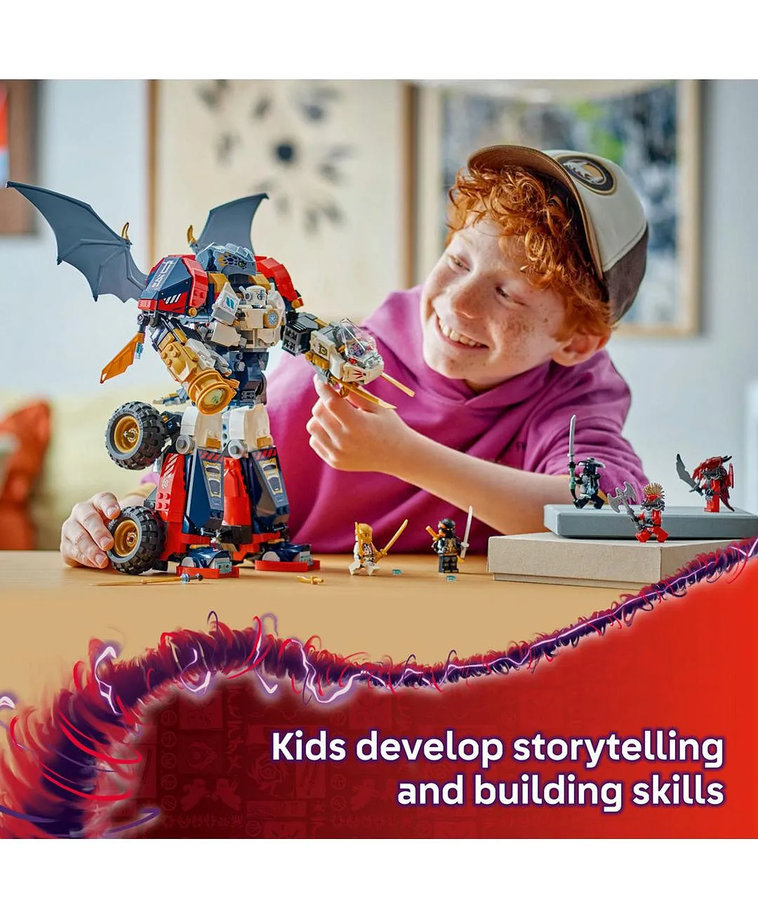 لعبة آلي زين المجمّع الفائق من ليغو® NINJAGO®، مجموعة بناء 4 في 1 مع سيارة ونفاثة وتنين 71834 - 1187 قطعة - الصورة 6