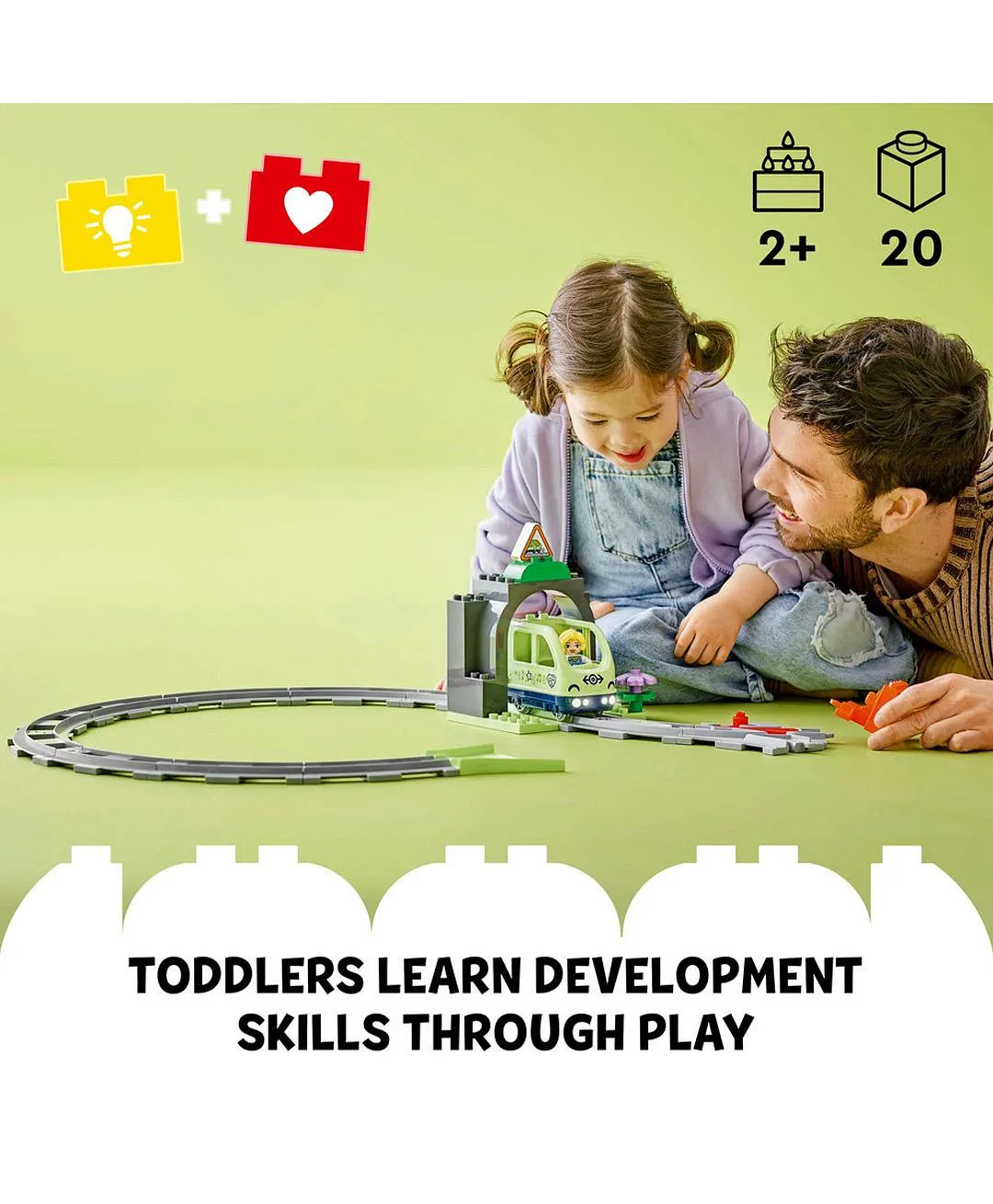 لعبة إبداعية: مجموعة التوسيع نفق القطار ومساراته 10425 من LEGO® DUPLO - 20 قطعة - الصورة 4