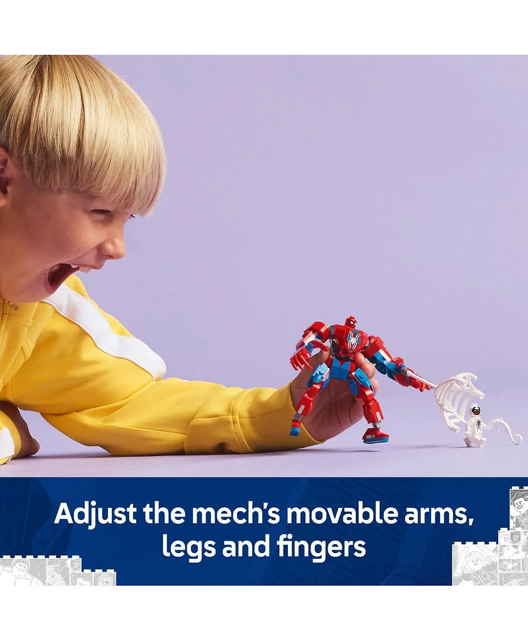 آلي الرجل العنكبوت ضد أنتي فينوم من ليغو® Marvel، مجموعة لعب شخصية الرجل الخارق القابلة للبناء 76308 - 107 قطعة - الصورة 6