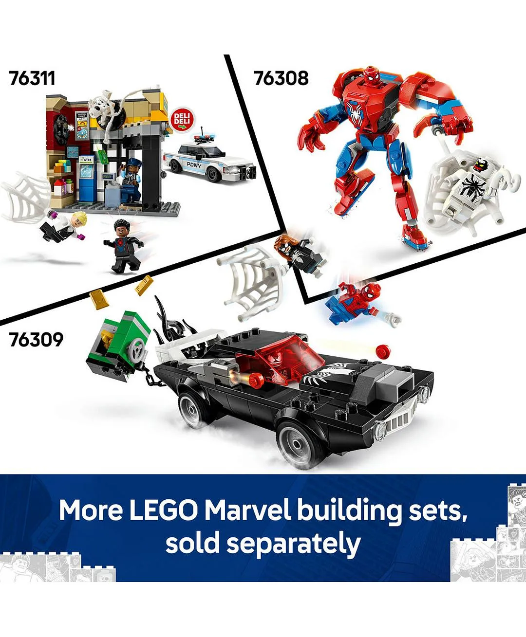 آلي الرجل العنكبوت ضد أنتي فينوم من ليغو® Marvel، مجموعة لعب شخصية الرجل الخارق القابلة للبناء 76308 - 107 قطعة - الصورة 8